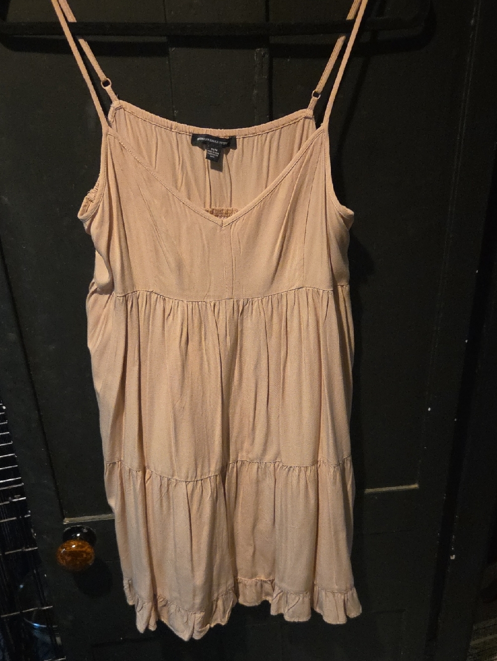 American Eagle Outfitters Dusty Rose Tiered Spaghetti-Strap Sundress
